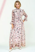 T8301 RUFFLE FLORAL DRESS