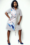 T8407 STRIPPED SHIRT DRESS