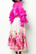 CH0058 FLORAL BELTED SKIRT