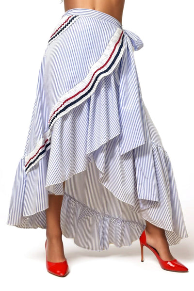 833 STRIPED WRAP SKIRT