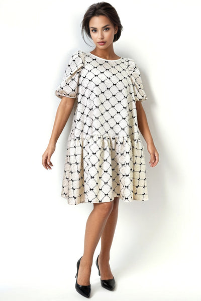 VX1018 PUFF SLEEVE MINI DRESS