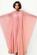 X7858 PLEATED BATWING DRESS