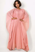 X7858 PLEATED BATWING DRESS