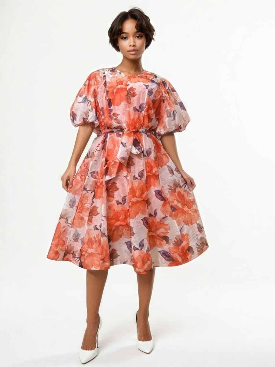 CH0009A PUFF SLEEVE DRESS