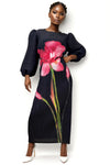 N24100 CRINKLED FLORAL DRESS