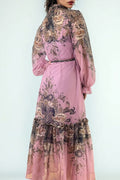 X7901 RUFFLE NECK FLORAL DRESS