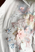 W30701 FLOWER APPLIQUE DRESS (WHT, BLUE)