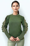 M4067 BUTTON SLEEVE SWEATER