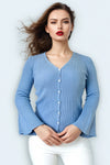 M1033 CARDIGAN SWEATER (YELLOW, GRN, BLUE)