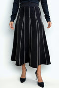 SK1067 STRIPED KNIT SKIRT (NAVY, BLK)