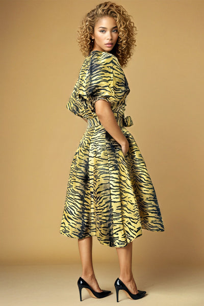 CH0009 PUFF SLEEVE SKATER DRESS