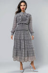 E1016 TIERED DRESS (BLK, GRN)
