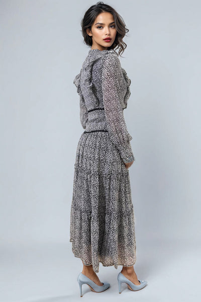 E1016 TIERED DRESS (BLK, GRN)