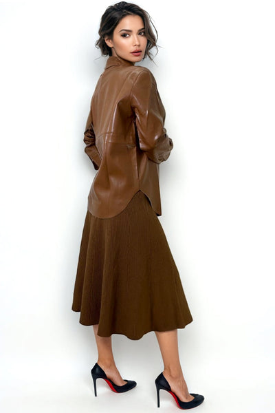 SK21022 RIBBED KNIT SKIRT (BLK, CAMEL)