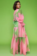 GF1125B FLARED V NECK DRESS