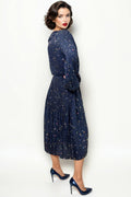 T21105 FLORAL PLEATED DRESS