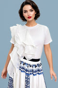 X7675 FLARED FLORAL SKIRT