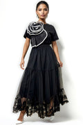 NY0009 TULLE RUFFLE SKIRT (PINK, BLK)