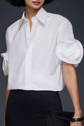 S3018 ROSE SLEEVE TOP (PINK, WHT, BLUE)