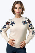 SK006 EMBROIDERY FLOWER SWEATER
