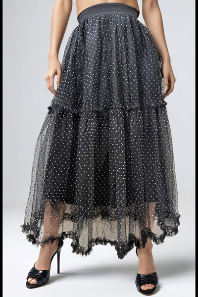 NY0011 TULLE RUFFLE SKIRT