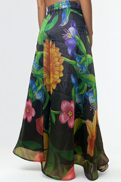 T2573 FLARE FLORAL SKIRT