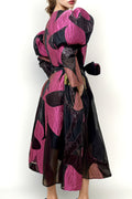 T25032 MUTTON SLEEVE DRESS