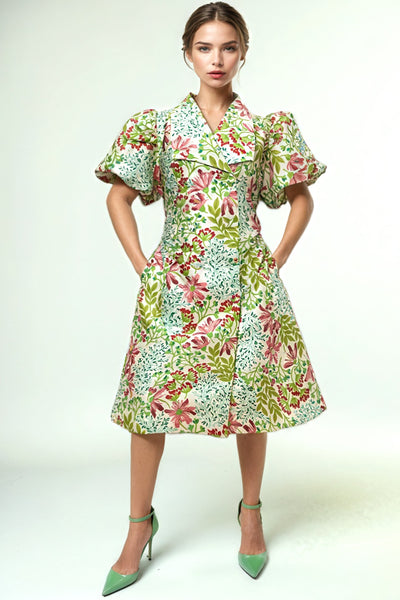 S3077 DOUBLE BREASTED MIDI DRESS