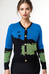 SK015 ABSTRACT CARDIGAN SWEATER