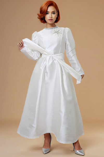 T2568 RHINESTONE NECKLINE DRESS (PINK, WHT, BLK, NAVY)