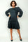 X7784 RUFFLE FLOWER DRESS (BLK, GRN)