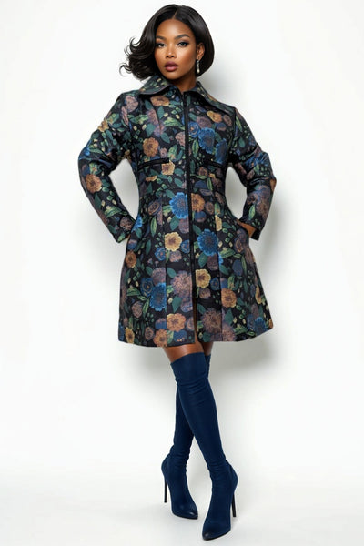 CH0104 MUTED MEADOW LONG SLEEVE JACKET DRESS