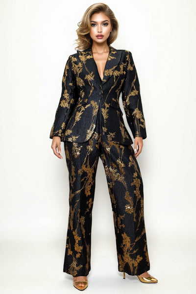 T2582C BROCADE BEAUTY PANTS