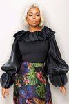 C3501 RUFFLE OFF-SHOULDER TOP (WHT, BLK)