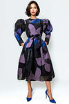 T25032 MUTTON SLEEVE DRESS