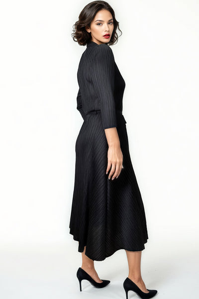 N24144 ROSE BUTTON DOWN CRINKLE DRESS