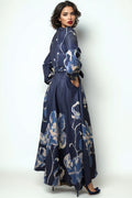 GF1169 INKBLOT FLORAL MAXI DRESS