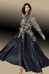GF1466 MIDNIGHT LEOPARD-PRINT MAXI DRESS