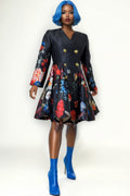 W8896 DOUBLE BREASTED BLAZER DRESS