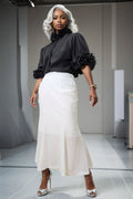 X7998 RUCHED MERMAID SKIRT (BLK, WHT, PINK)