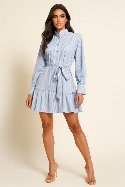 GF1480 CHARMING PINSTRIPE MINI DRESS