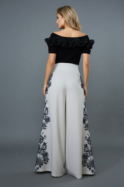 B1084 FLORAL SIDE PANEL PALAZZO PANTS