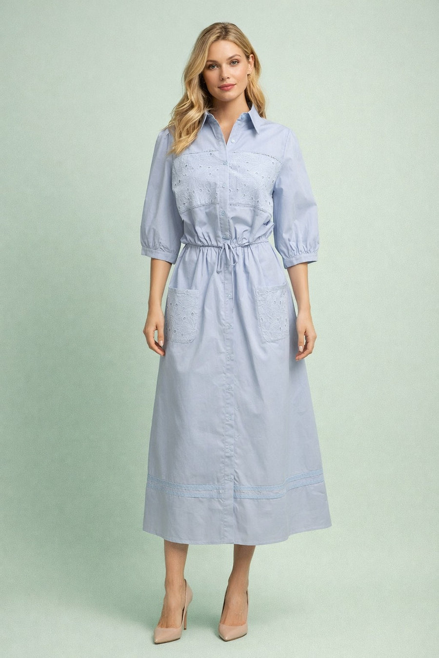 CH0245AB POLISHED EYELET BUTTON-DOWN SET