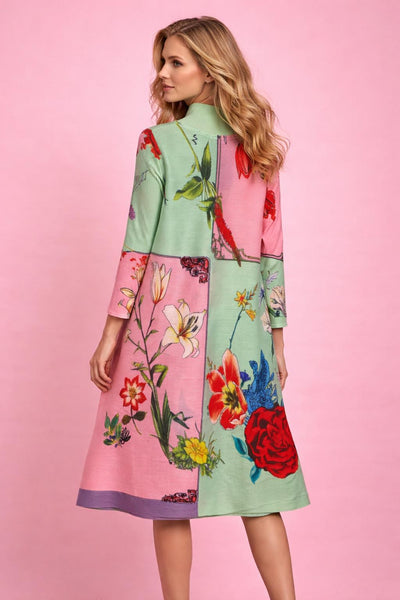 N2597 FLORAL BREEZE CRINKLED DRESS