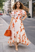 C3302 FLORAL OFF SHOULDER DRESS