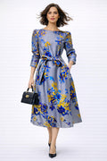 S3086 JACQUARD MIDI DRESS