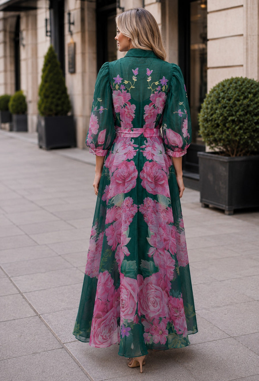 GF17796 ROSE PETAL ORGANZA SHIRT DRESS