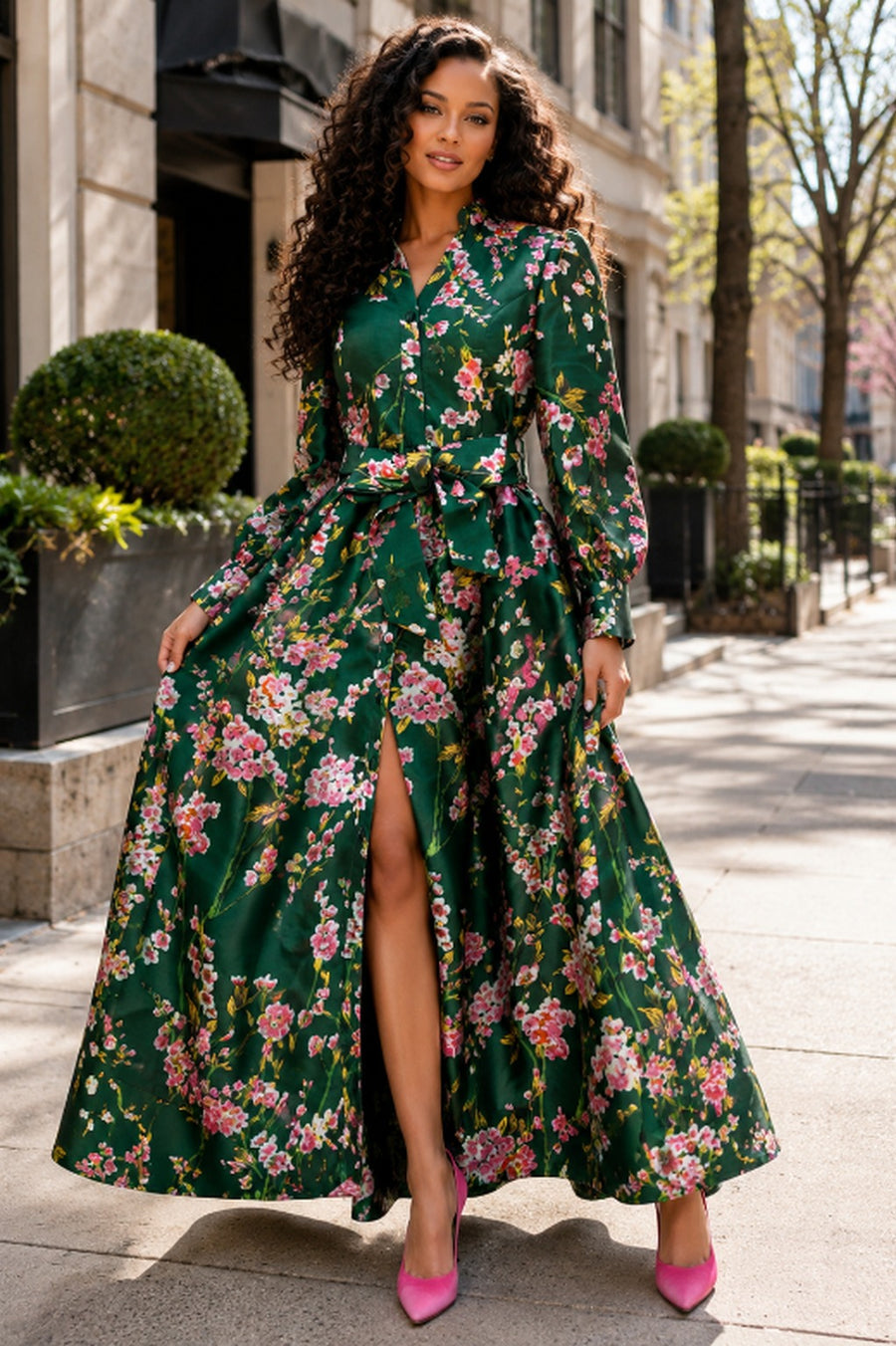 TL0016 GARDEN ROMANCE MIKADO MAXI DRESS