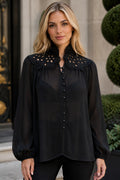 X8070 LACE ORGANZA TOP