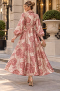 T26050 LUXE BROCADE BUTTON-FRONT MAXI DRESS